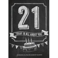 21 Tomorrow you\'re Nobody Again | Birthday Card | BC1557