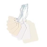 21x13mm White Strung Ticket Pack of 1000 KF01615