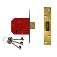 2134E 5 Lever BS Mortice Deadlock Satin Chrome 67mm 2.5in Visi