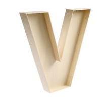 22 cm wooden fillable letter v