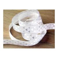 22mm Woven Hearts Matte & Shine Taffeta & Satin Ribbon White