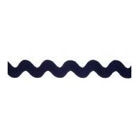 22mm essential trimmings polyester ric rac trimming navy blue