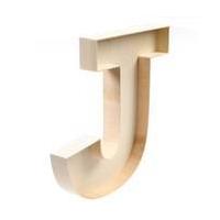 22 cm wooden fillable letter j