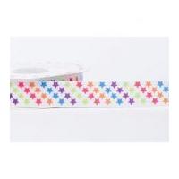 22mm Reel Chic Stars Print Grosgrain Ribbon Multicoloured