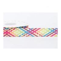 22mm Reel Chic Geometric Weave Grosgrain Ribbon Multicoloured