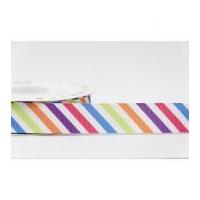 22mm Reel Chic Geometric Stripe Grosgrain Ribbon Multicoloured