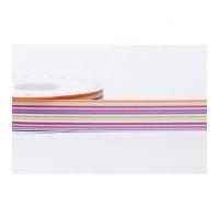 22mm Reel Chic Stripes Print Grosgrain Ribbon Multicoloured