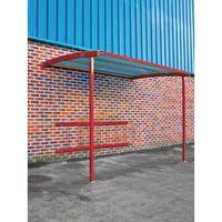 2270 x 3000 x 1900 WALL MOUNTEED CYCLE SHELTERS FOR 8 BIKES - INITIAL - RED