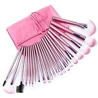 22PCS Professional Soft Cosmetic Makeup Brush Set Kit and Pink Pouch Bag Case