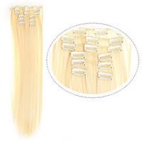 2260cm 7pcs 613 blonde clip in hair extensions long blonde hair fiber  ...