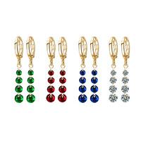 22K Gold-Plated Swarovski Elements Simulated Crystal Drop-Earrings