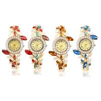 22k gold plated swarovski elements floral watch 4 colours