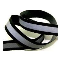 23mm Iron On Reflective Webbing Tape Black