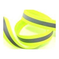 23mm Iron On Reflective Webbing Tape Fluorescent Yellow