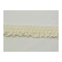 23mm slotted ribbon frilled lace trimming ivory cream