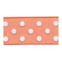 23mm Berisford Sheer Dots Organza Ribbon 42 Orange