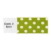 23mm berwick offray white satin dot print ribbon kiwi