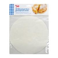 23cm Set Of 20 Siliconised Cake Circles With Greaseproof Liners