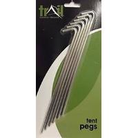 23cm plastic tent pegs 6pk