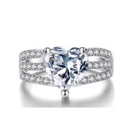 2.3ct Created Sapphire Three Row Ring