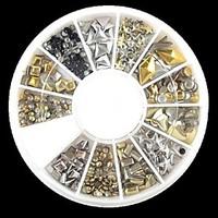 240PCS Nail Art Mixed Rivet Shapes Acrylic Rhinestone(Random Pattern)