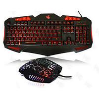 2400Dpi Wired USB Game Keyboard Mouse Suit For Desktop With LED