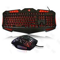 2400dpi wired usb game keyboard mouse suit for desktop with led