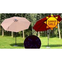 24-LED Solar Parasol - 2 Colours