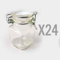 24 X Mini Glass Clip Top Storage Preserving Spice Jars/Jam Jars (8 x 5 cm)