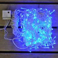 240 led blue multi function snowing icicle lights mains by snowtime