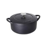 24cm round casserole dish jet black