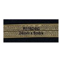 24mm Bowtique Woven Ribbon 5m Gold