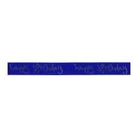 24mm Essential Trimmings Happy Birthday Print Ribbon Royal Blue