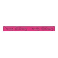 24mm Essential Trimmings Happy Birthday Print Ribbon Pink