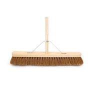 24 soft coco broom complete with 46 wooden handle metal support stay