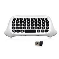 2.4G Mini Wireless Chatpad Message Keyboard for Microsoft Xbox One S Slim Controller (White)