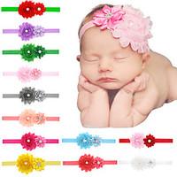 24Pcs/set Baby Girls Shabby Flower Headband With Layer Flowre Todder Hair Accessories Infant Hairband