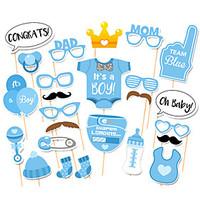 24 Piece/Set Baby Shower It\'s Boy Girl Photo Props Pearl Paper Eco-friendly Material Wedding Decorations-Spring Summer Fall Winter Non-personalized