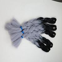 24 100g black grey ombre xpression two tone kanekalon jumbo high tempe ...