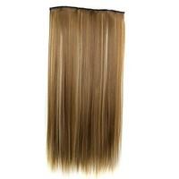 24 inch 120g long synthetic straight clip in hair extensions with 5 cl ...