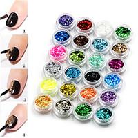 24 color hexagon sequins nail art decorations