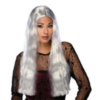 24 long grey witch wig with centre parting