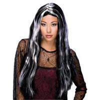 24 long streaked witch wig with centre parting