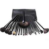 24 Makeup Brushes Set Synthetic Hair Portable Wood Face Others