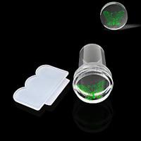 2.4cm New Design Pure Clear Jelly Silicone Nail Art Stamper Scraper Transparent Nail Stamp Stamping Tool