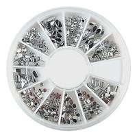 240PCS Nail Art Silver Mixed Shapes Acrylic Rhinestone