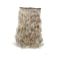 24 Inch 120g Long Curly Blonde 5 Clip In Hair Extensions Heat Resistant Synthetic Fiber