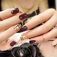 24 Pieces Box Finished Nail False Nails Fashion Nail Strips Bride