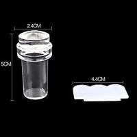 2.4cm Pure Clear Jelly Silicone Nail Art Stamper Scraper Transparent Nail Stamp Stamping Tool