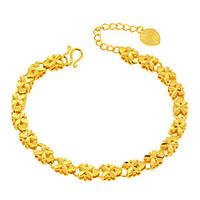 24k Gold-plated Fashion Luxury Jewelry Four Leaf Clover Shape Chain Bracelets Bangles for Wedding Engagement Party Gift